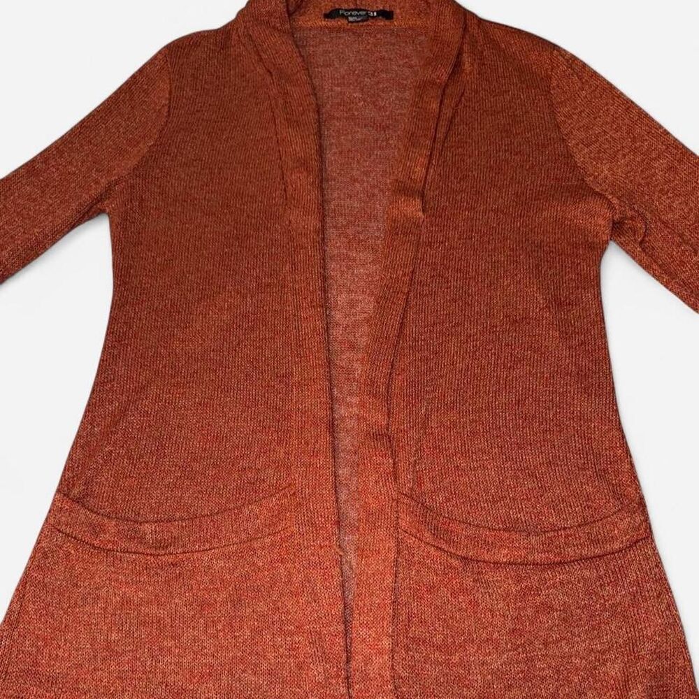 Burnt Orange Forever 21 Lightweight Cardigan, Size Medium - Picture 5 of 7